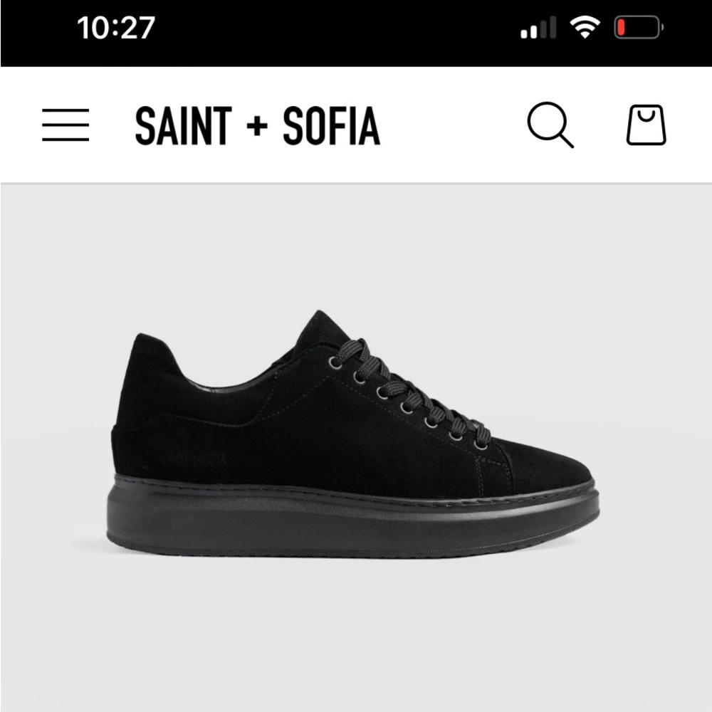 Black suede sneaker